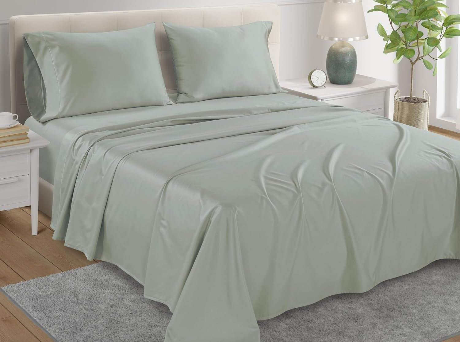 King Bed Sheets, 800 Thread Count Deep Pocket King Sheet Set - Mineral