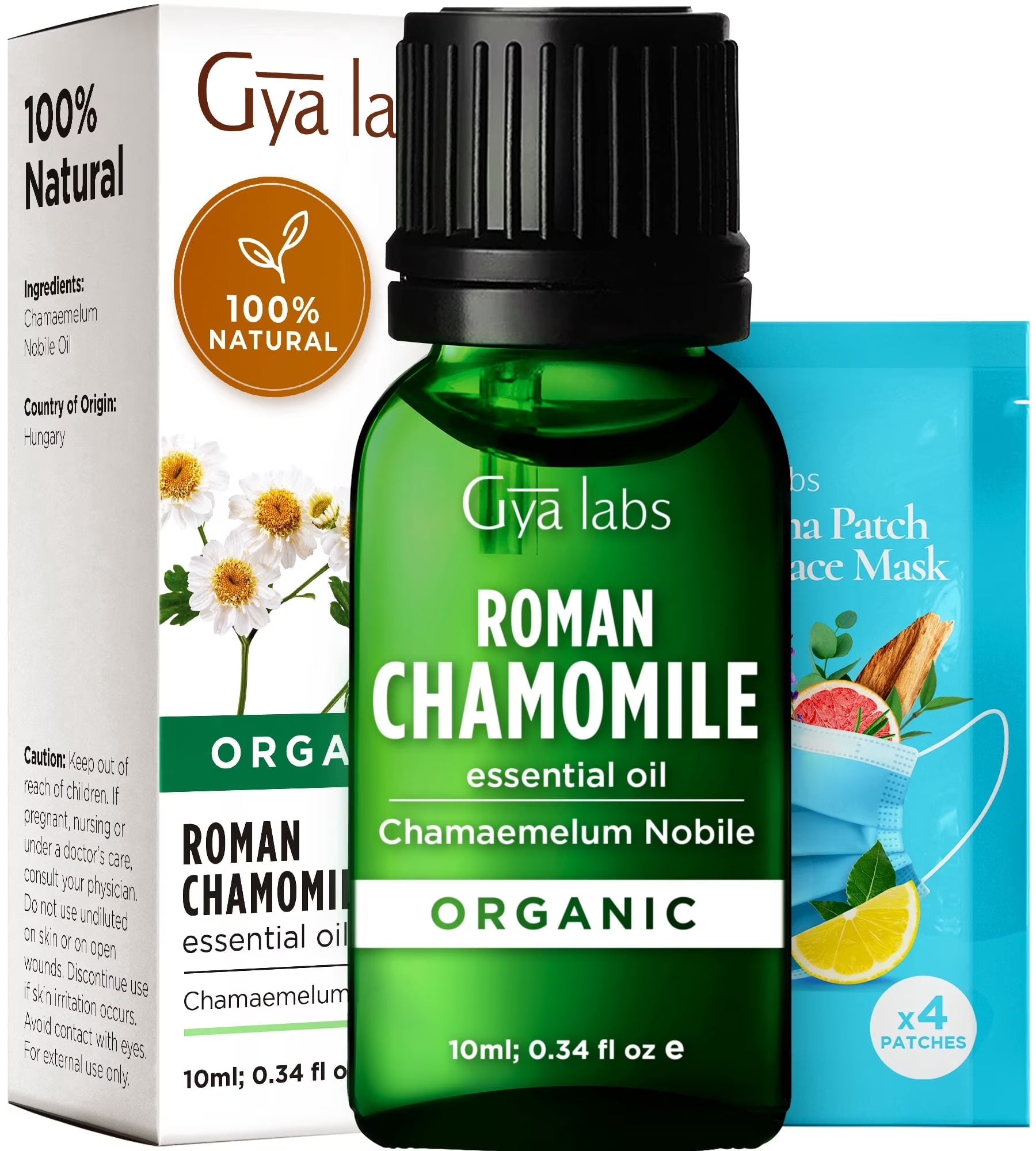 Organic Roman Chamomile Essential Oil - 0.34 Fl Oz - for Skin, Hair, Diffuser, Aromatherapy, DIY Candle Making Scents