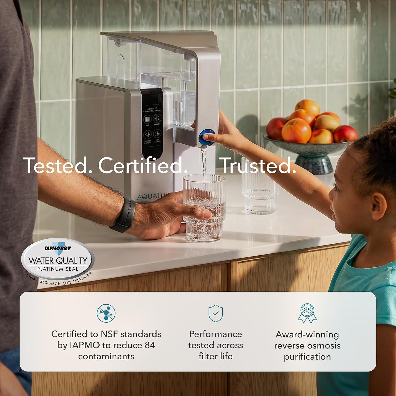 Aquatru Water Purification Unit - Certified NSF/ANSI Standards, Removes 84 Contaminants, No Plumbing Required, Cost-Effective, Environmentally Friendly