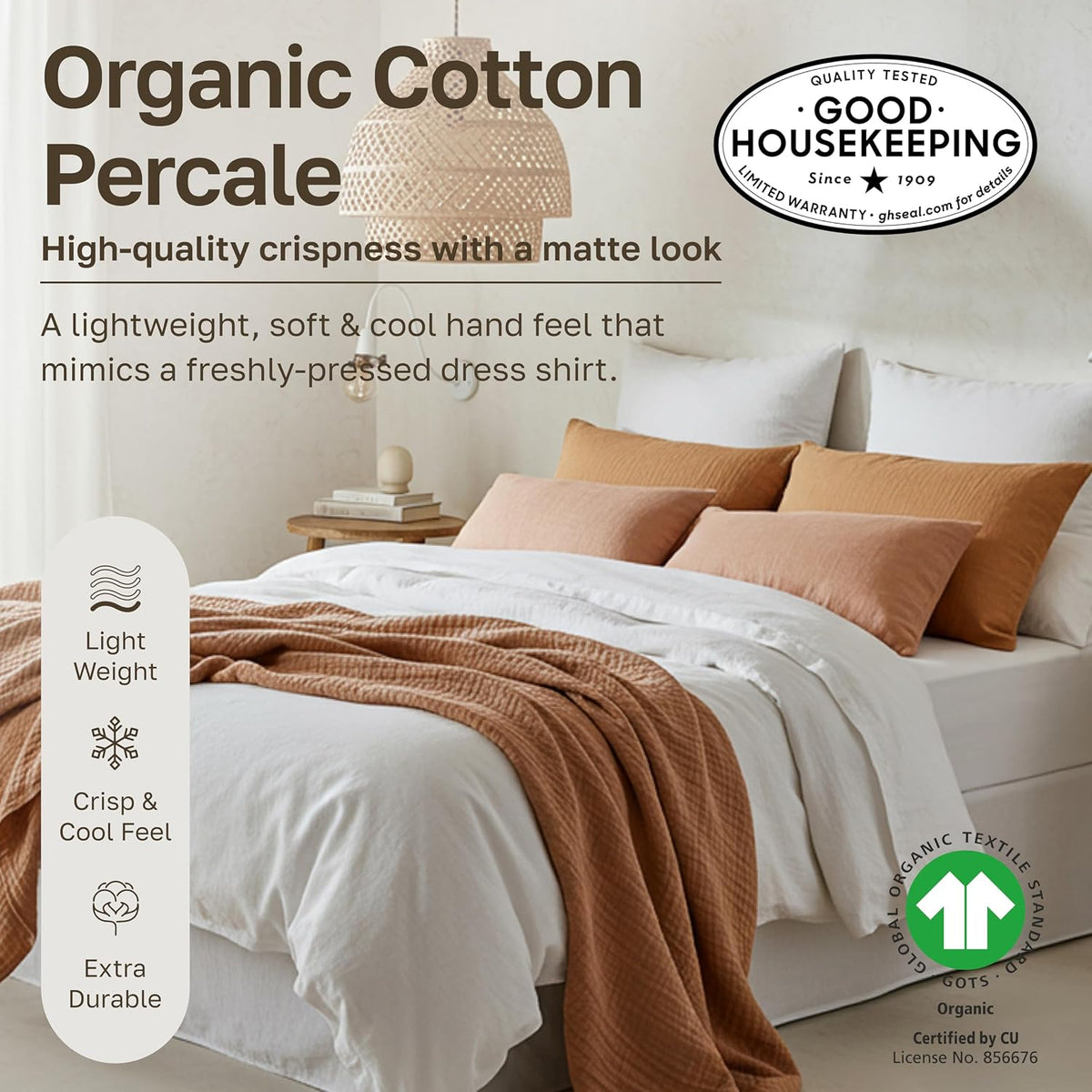 2 Pack Organic Cotton Queen Size Sheets Deep Pocket