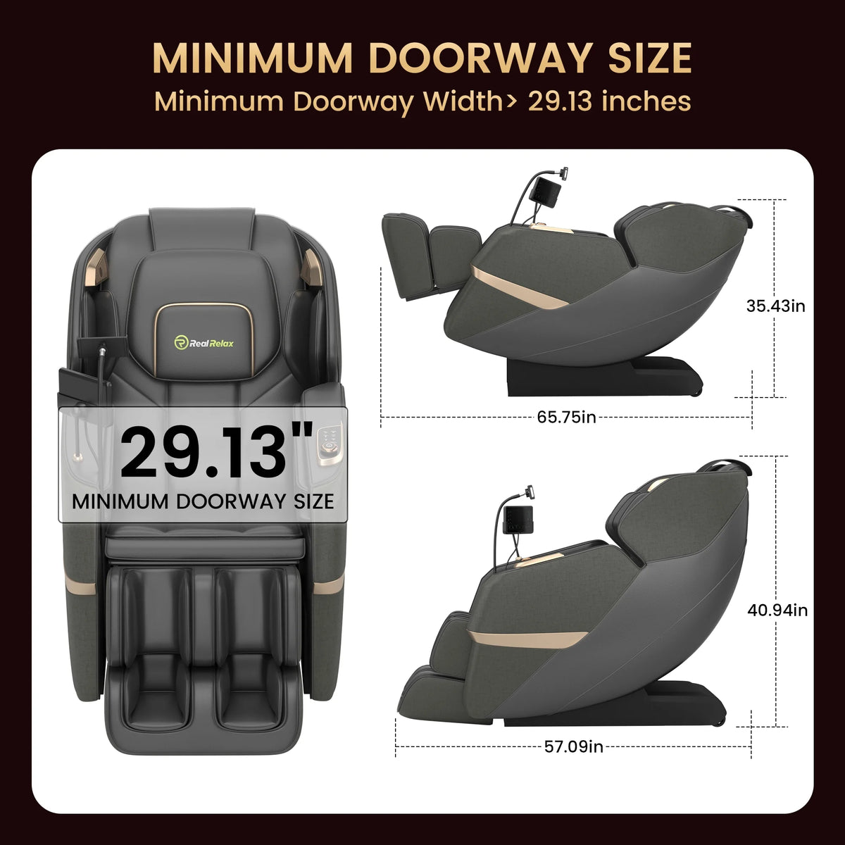 3D Massage Chair, Full Body Zero Gravity Recliner with SL Track, Yoga Stretching, Foot Rollers, Bluetooth, Heating, Black