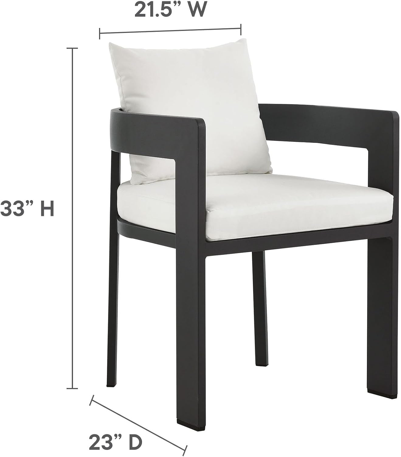 Tahoe Outdoor Patio Powder-Coated Aluminum 5-Piece Dining Set in Gray White - round Patio Furniture Set for 4 - outside Table with Umbrella Hole and Cushioned Chairs - Modern Patio Set