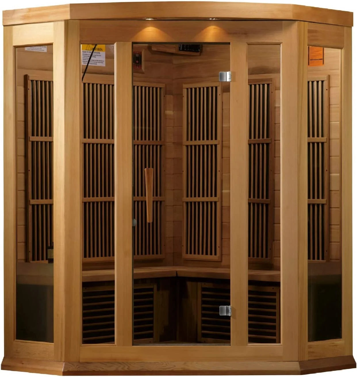 3-Person Corner Low EMF (Under 8MG) FAR Infrared Sauna (Canadian Red Cedar)