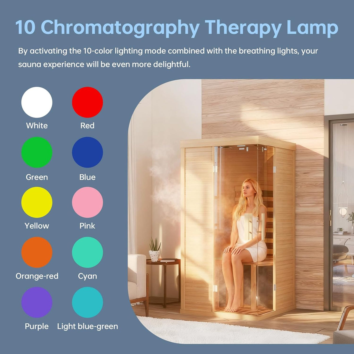 Wooden Infrared Saunas, Traditonal 1 Person Sauna with Red Light