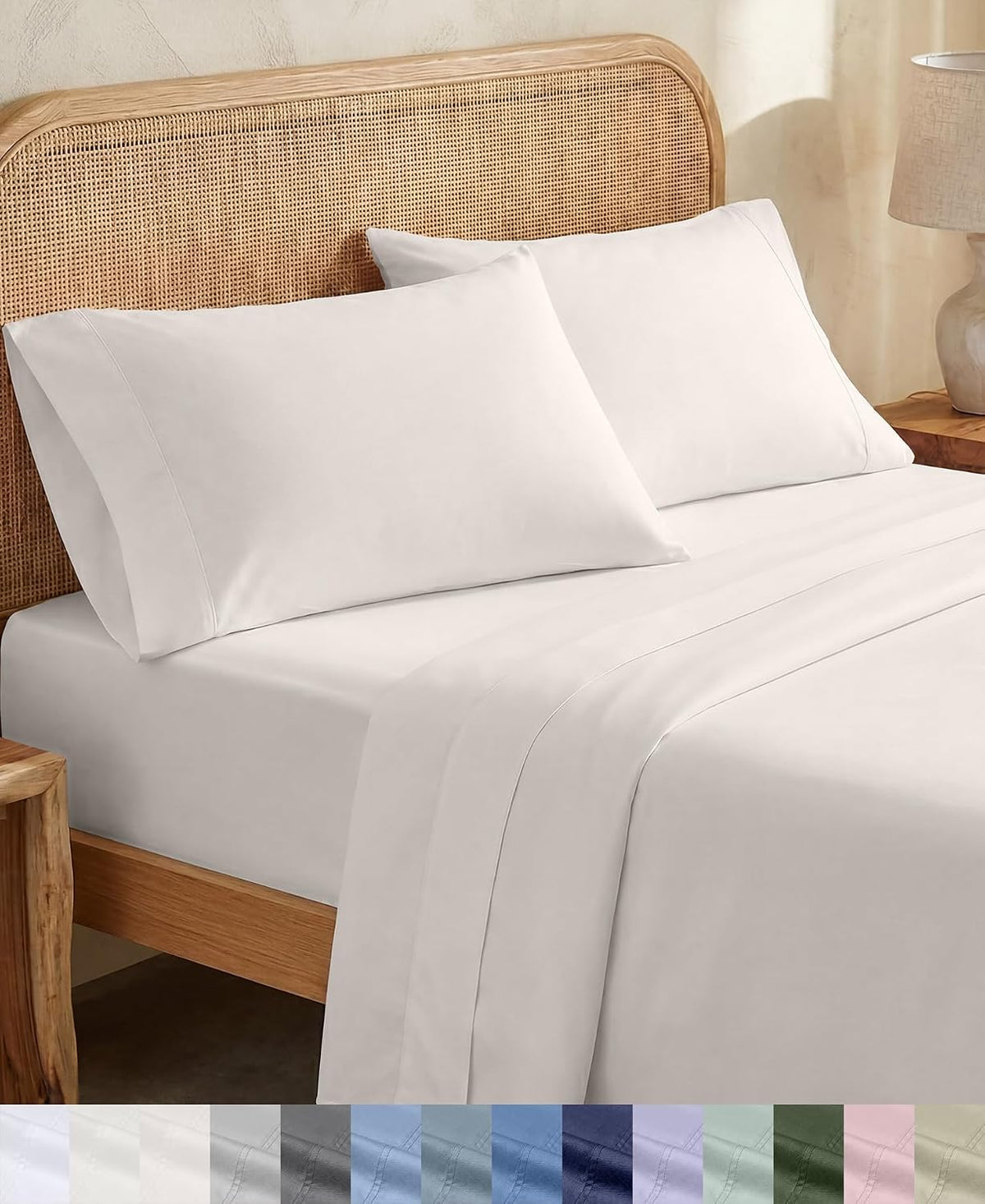 Organic Cotton Full Size Bed Sheet Set, True Ivory