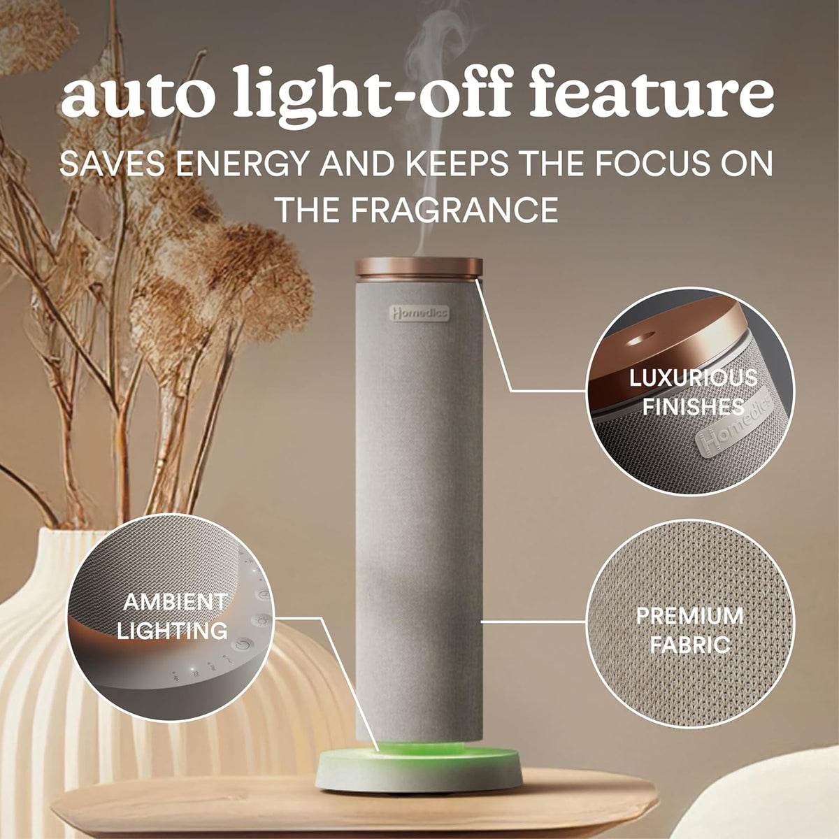Serenescent Waterless Essential Oil Diffuser, Grey