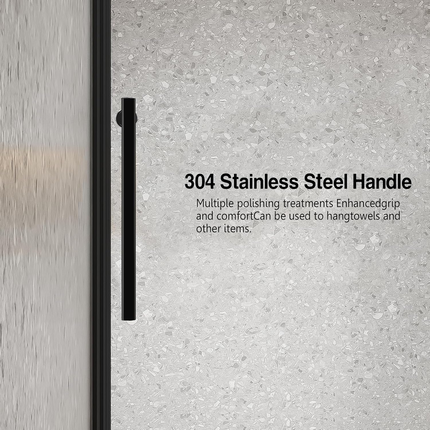 Frameless Sliding Shower Door 50-54" W X 76" H, Matte Black