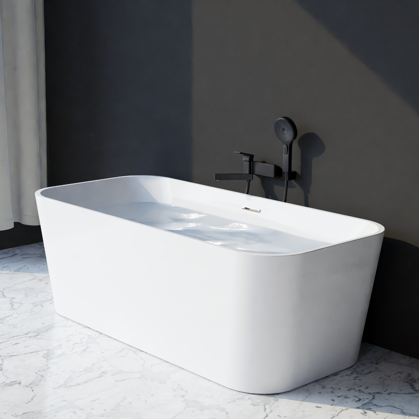 Zion - Z6731 67" x 31" Freestanding Acrylic Soaker Tub, White, ZION67