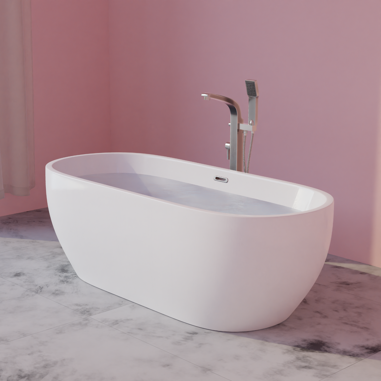 Bryn - B6730 67" x 30" Freestanding Soaker Tub, White, BRYN67