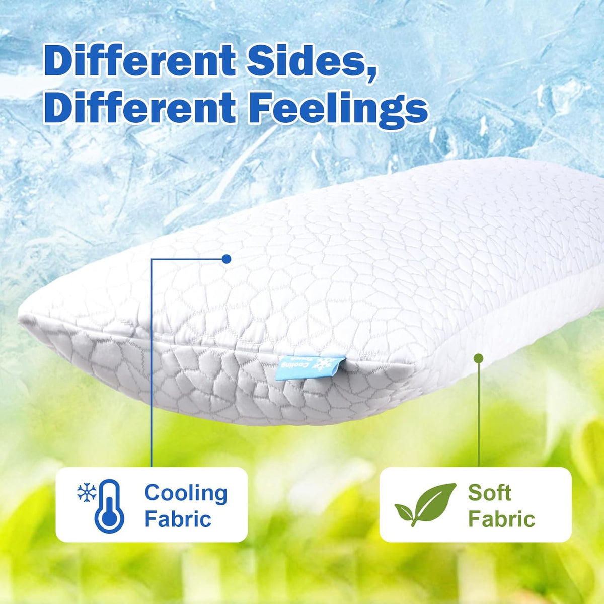 Enhanced Cooling Pillows Queen Size Set of 2 ,Luxury Body Pillows 1 Pack
