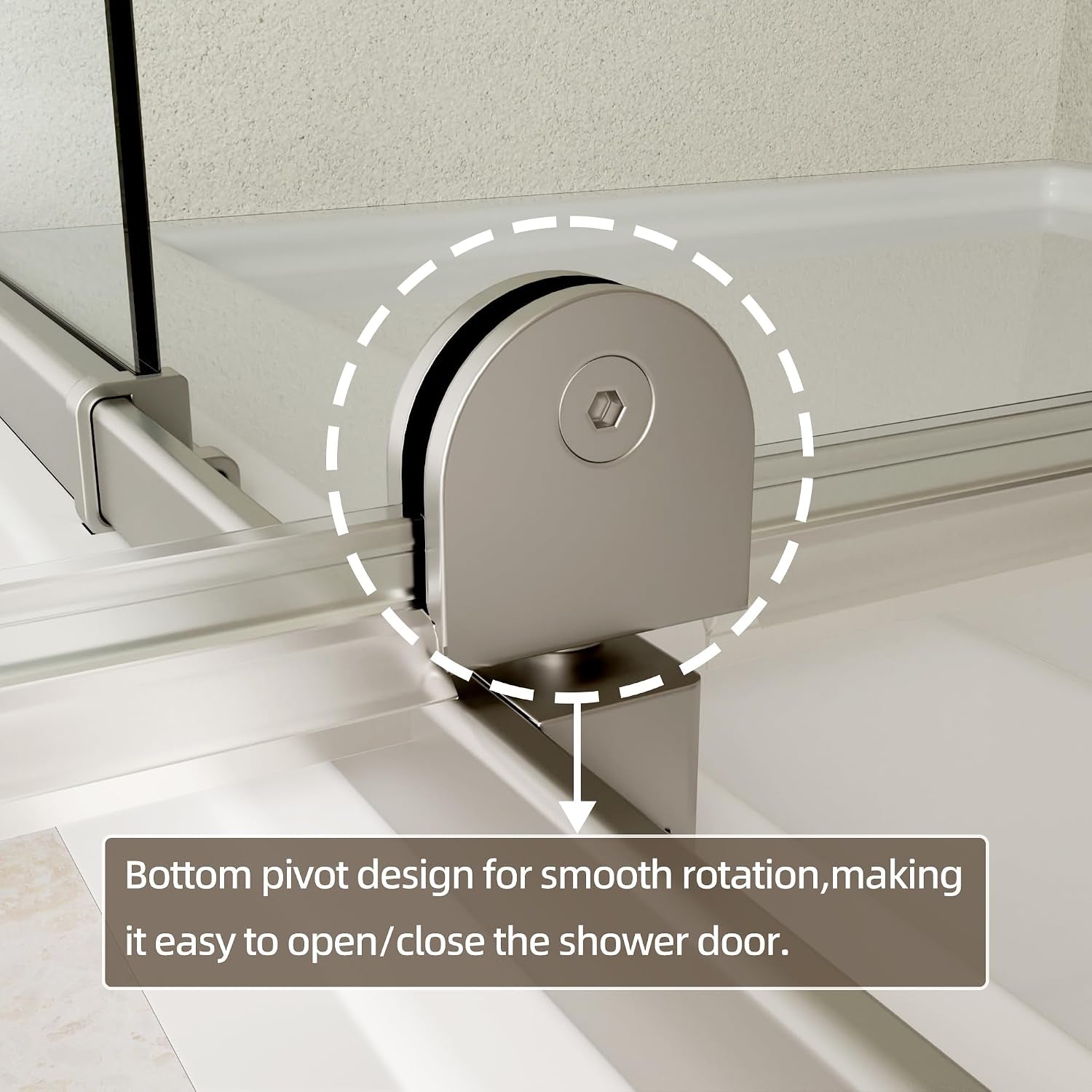 56-60" W X 71" H Pivot Swing Glass Shower Door,Chrome