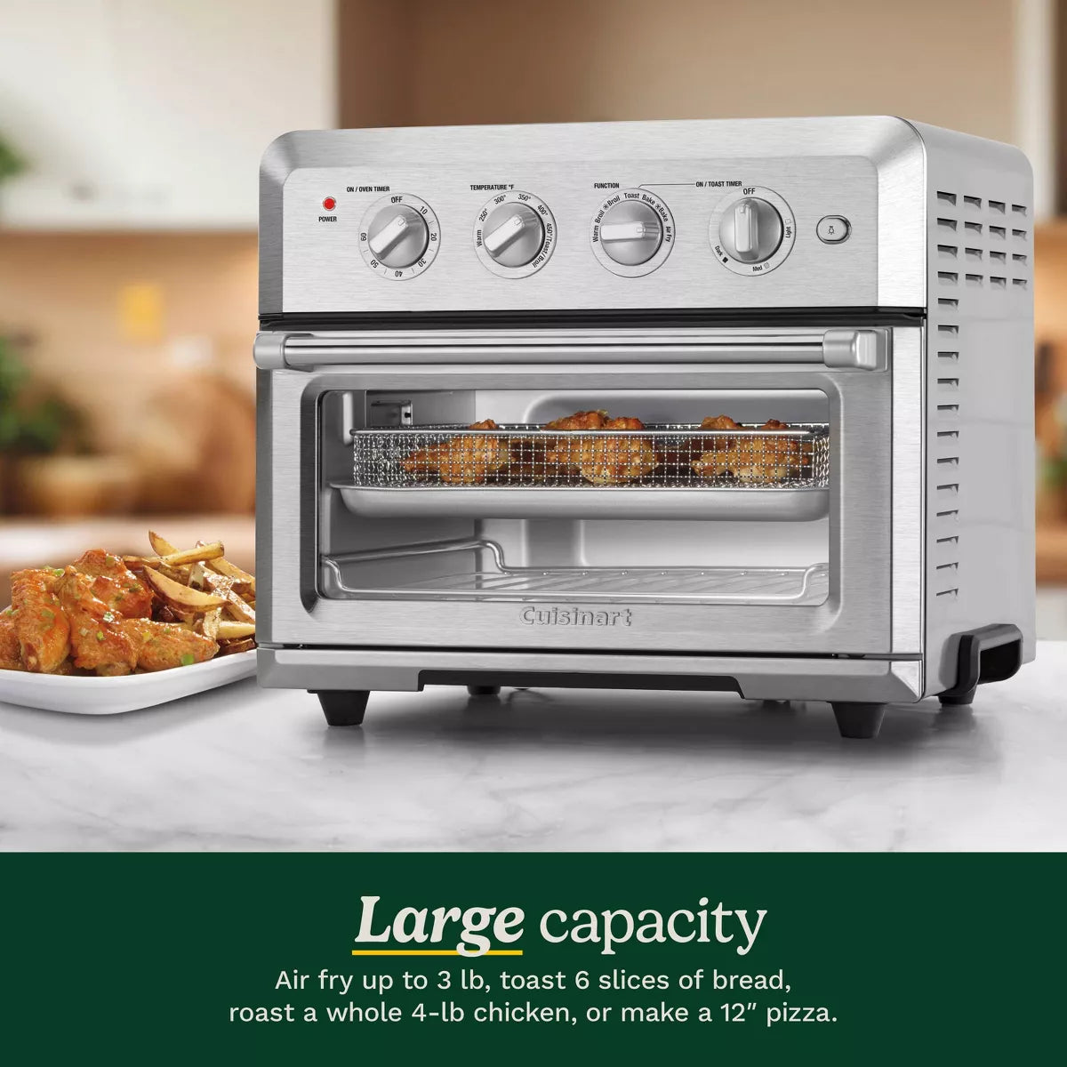 Cuisinart Air Fryer Toaster Oven 7-In-1, 1800W Stainless Steel CTOA-122NAS
