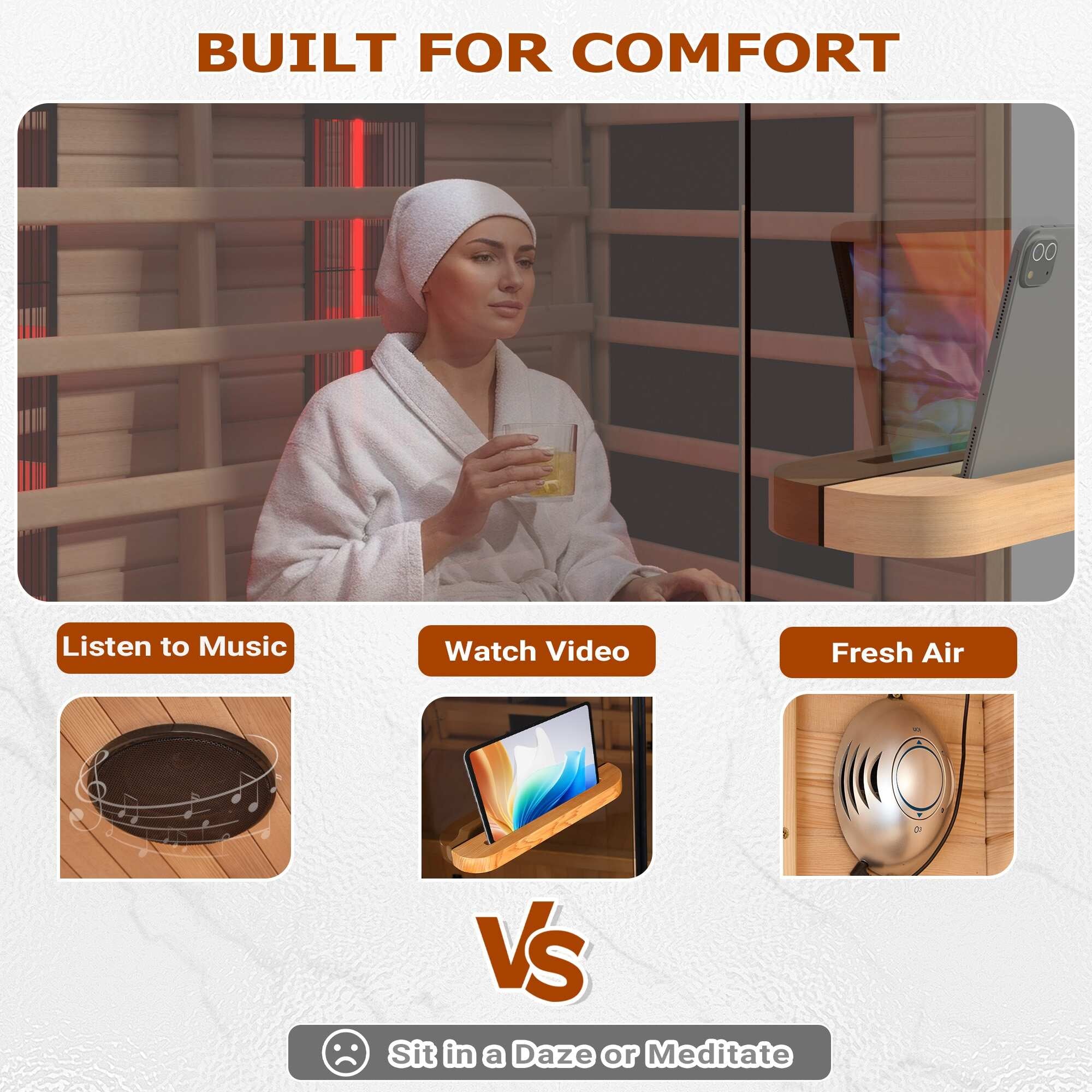 Infrared & Steam Sauna (Varied Sizes & Shapes)