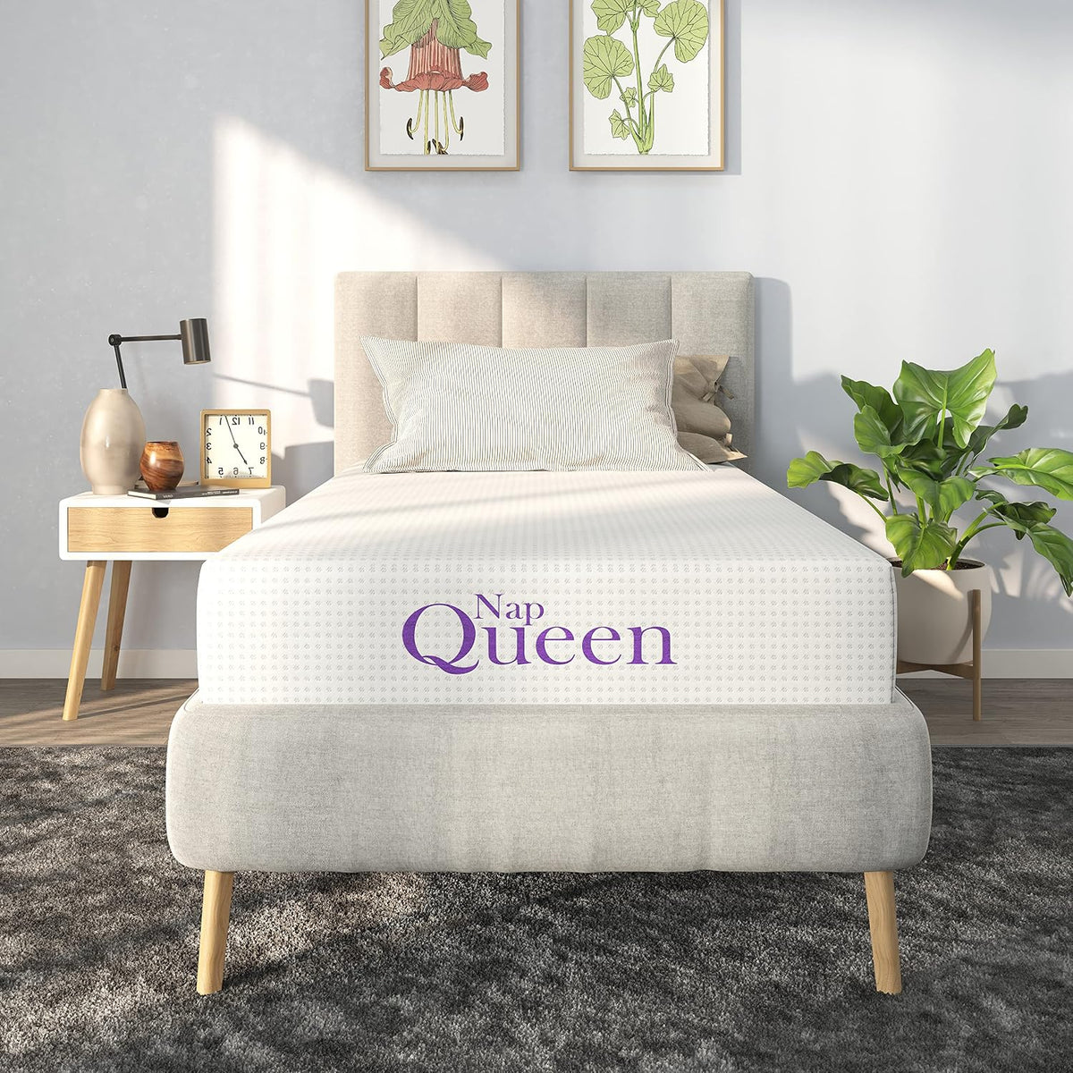 Twin Size 12 Inch & 8 Inch Bamboo Charcoal Memory Foam Mattresses Bundle