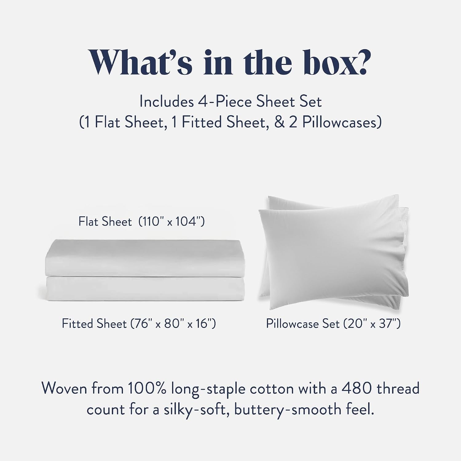 Brooklinen Sateen 4-Pc Sheet Set Hotel-Quality Luxury - King, White