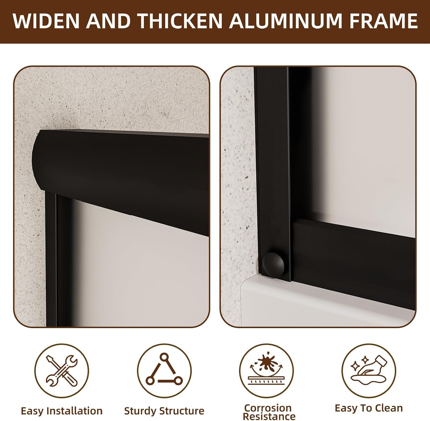 Double Sliding Shower Door,56-60" W X 72" H,Frosted&Matte Black