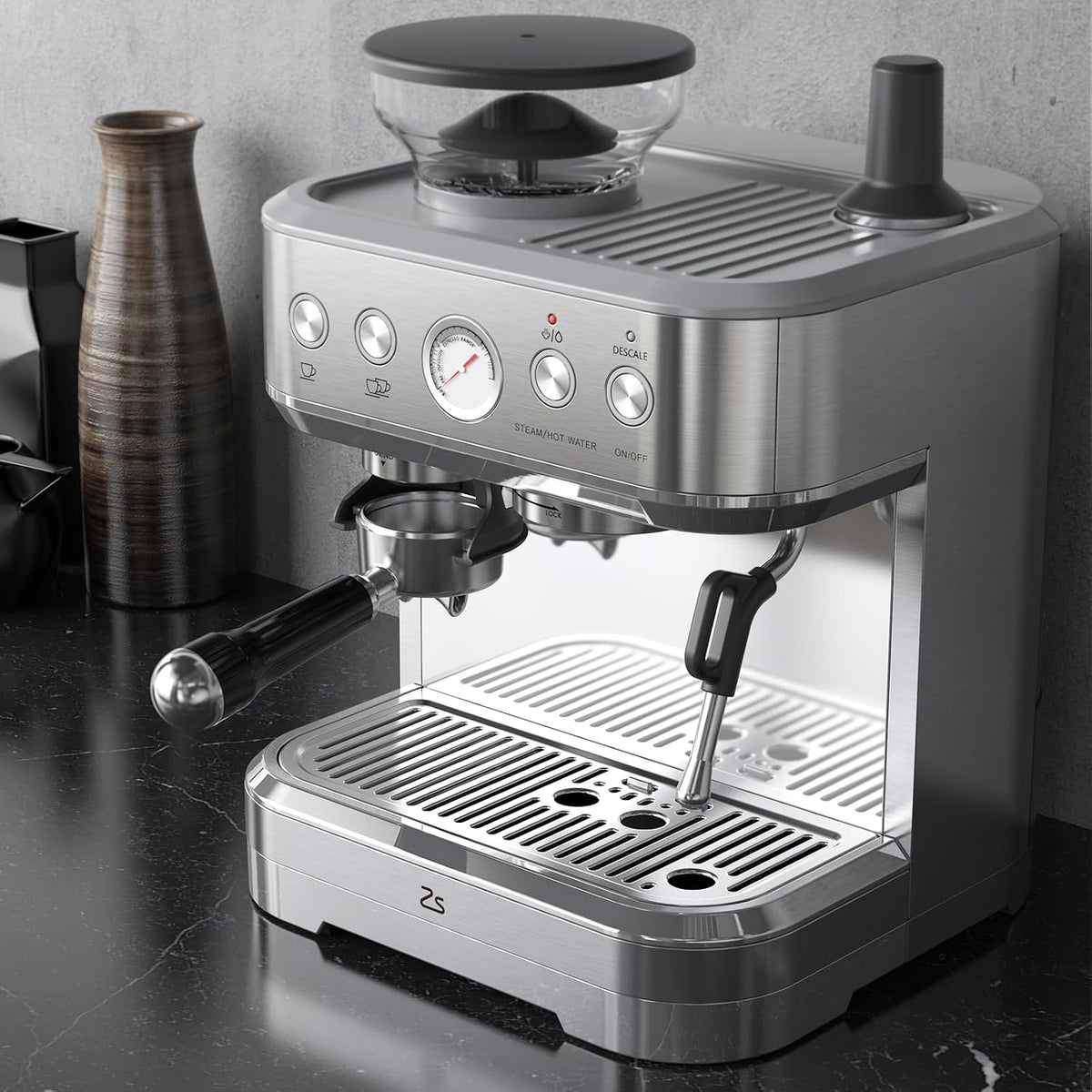 Espresso Machine, 3-In-1 Coffee Maker with Built-In Grinder and Milk Frother, 20 Bar Latte and Cappuccino Espresso Coffe Machine W/Automatic Milk Frothe & 95 Oz Water Tank,For Home and Office