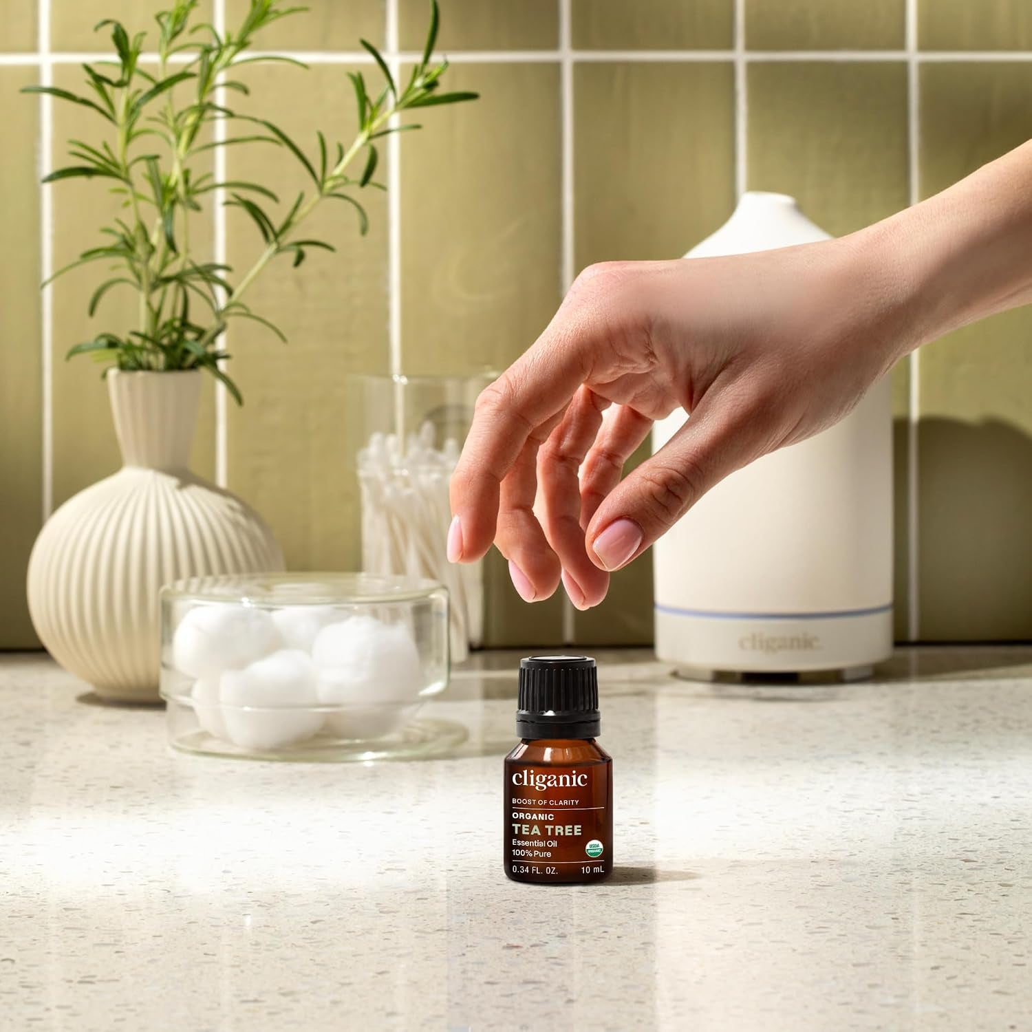 Organic Tea Tree Essential Oil for Diffuser, 100% Pure 0.33 Fl Oz