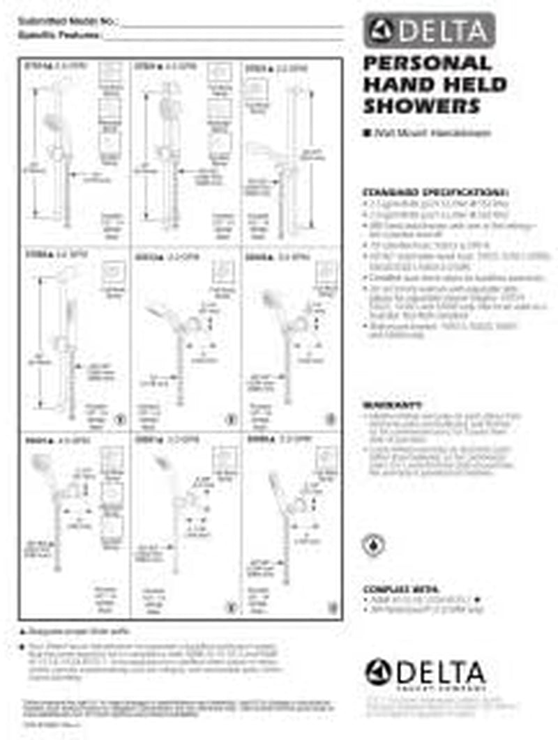 Delta Faucet Compel Slide Bar Hand Held Shower with Hose, Chrome Handheld Shower Head, Slide Bar Hand Shower, Chrome Handheld Shower, Detachable Shower Head, Chrome 57085