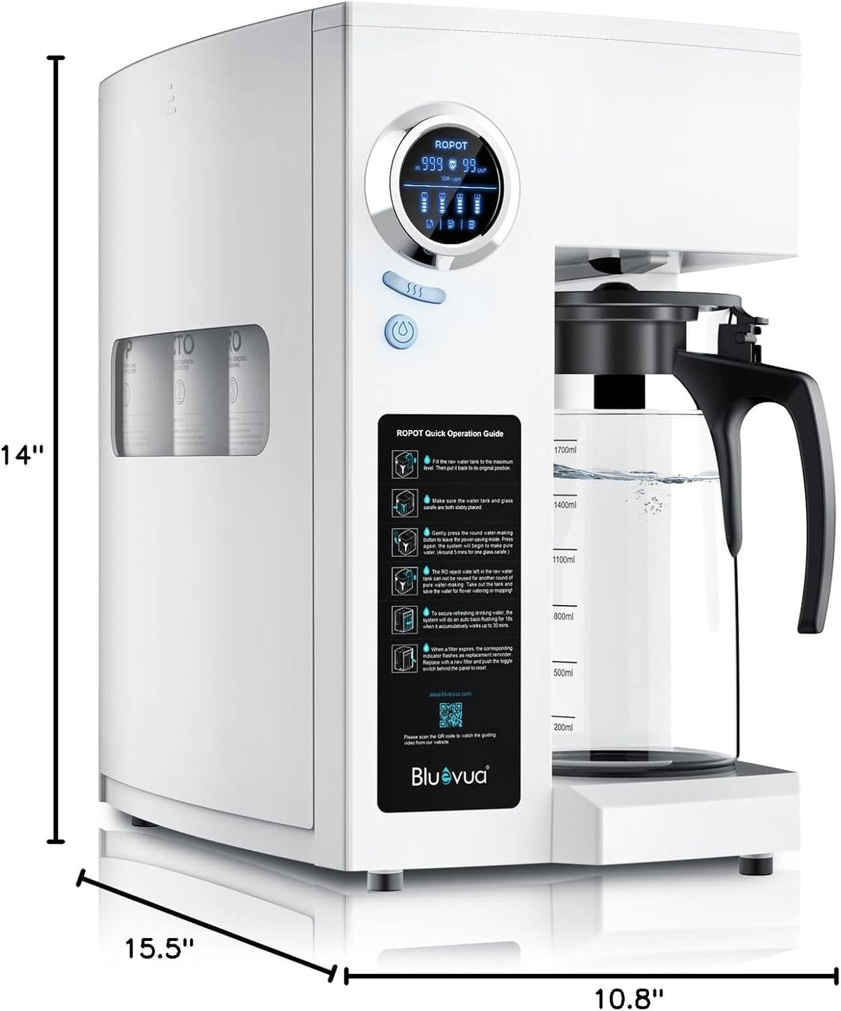 RO100ROPOT Countertop Reverse Osmosis Water Filter System