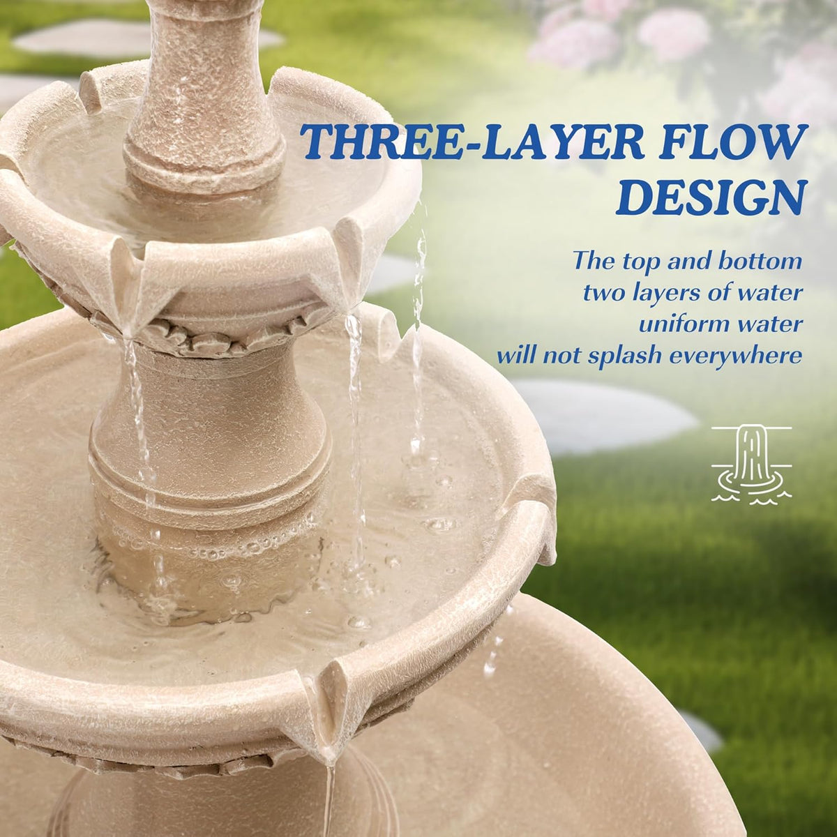 48.4" H Italian Outdoor Water Fountains, Fountains and Waterfalls