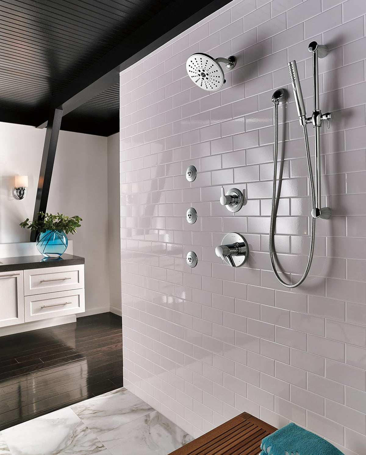 Delta Faucet Compel Slide Bar Hand Held Shower with Hose, Chrome Handheld Shower Head, Slide Bar Hand Shower, Chrome Handheld Shower, Detachable Shower Head, Chrome 57085