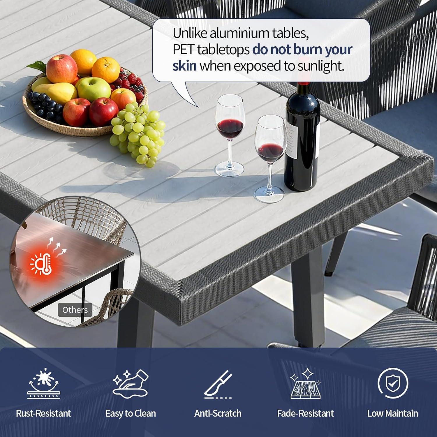 11 Pieces Patio Dining Set for 10 - All Weather Outdoor Dining Sets, All in One Outdoor Table and Chairs, Wicker Outdoor Patio Furniture Sets with Cushions and Pillows, Grey