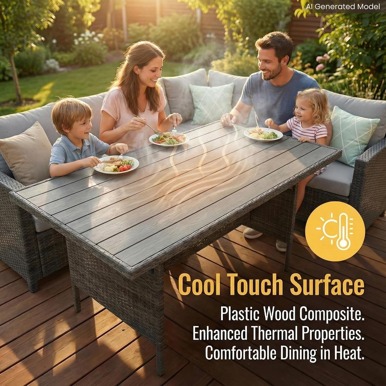 7 Piece Patio Furniture Set, Patio Sectional for All Weather