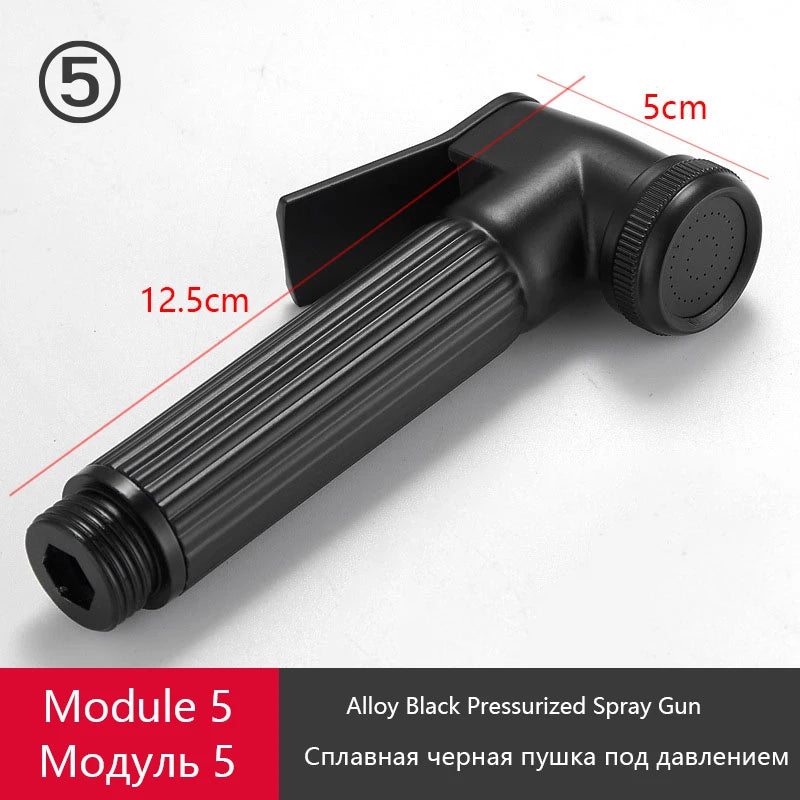 Gray Shower Set Bathroom Copper Shower System LED Digital Display Temperature Bathtub Shower Faucet DIY Shower Accessories Sets