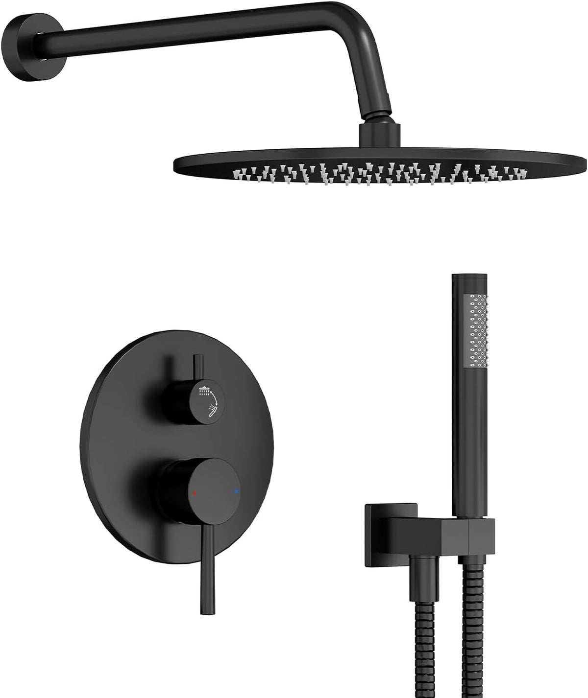 Shower System, 10" Wall Mounted Shower Faucet Set, Matte Black