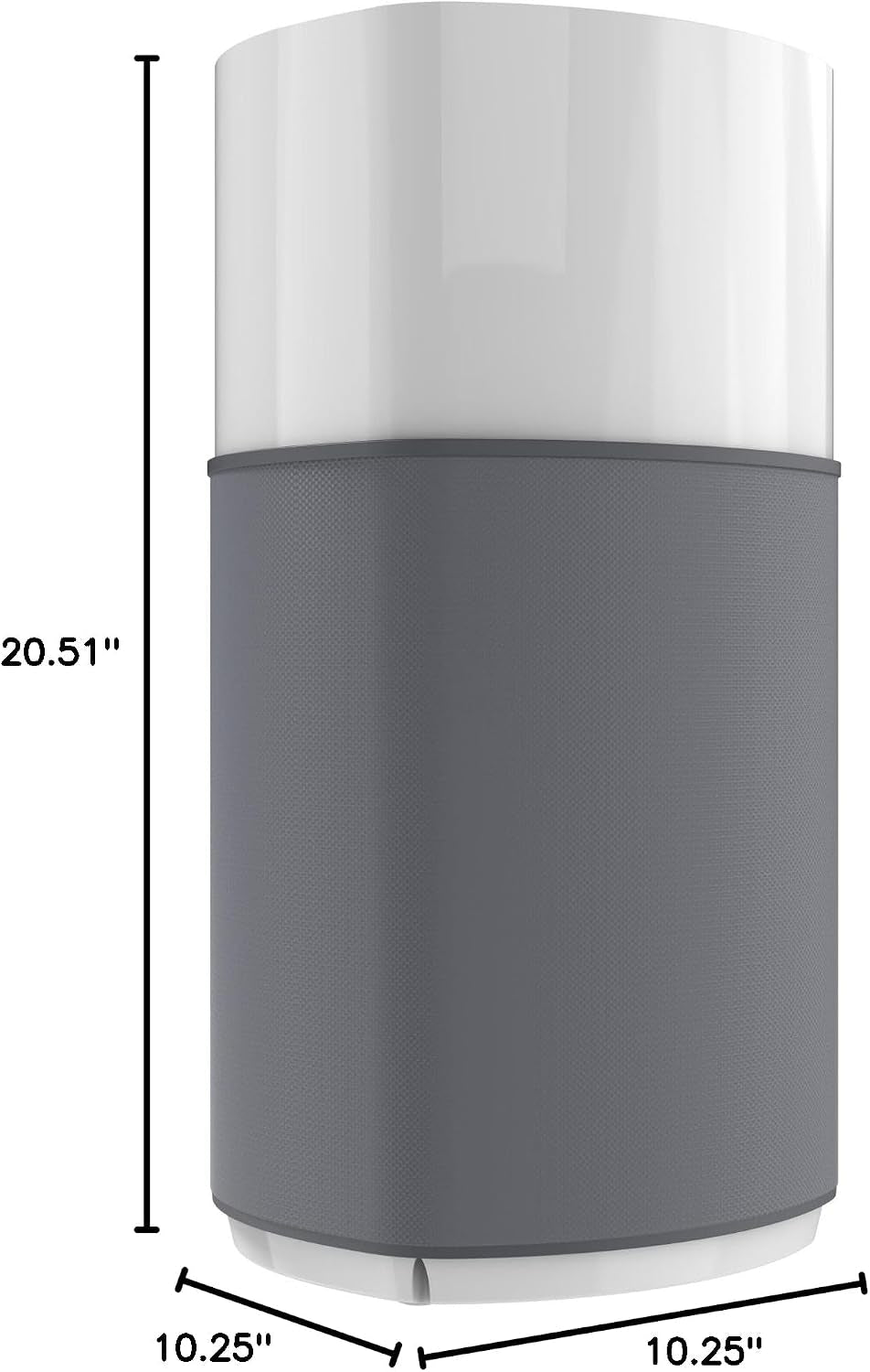 Airsafe+ XL Air Purifier for Bedroom and Home - UV-C - 360-Degree True HEPA Filter - Filters Pet Dander, Dust, Pollen, Smoke - Air Quality Monitor - AC3200 - Gray & White