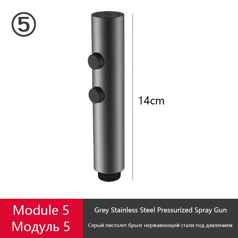 Gray Shower Set Bathroom Copper Shower System LED Digital Display Temperature Bathtub Shower Faucet DIY Shower Accessories Sets