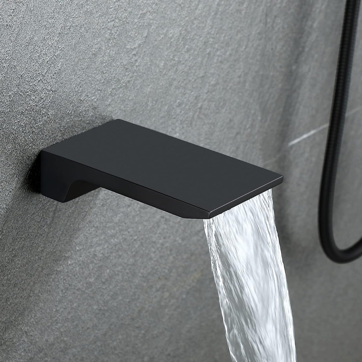 Bathtub Shower System Matte Black Shower and Tub Faucet Set with 10 Inch Rian Shower Head and Handheld Spray Mix Shower Combo,Including Rough-In Valve and Shower Trim Kit
