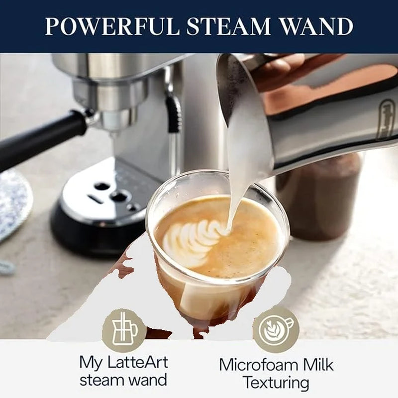 Dedica Arte 15-Bar, 2-Cup Metal Espresso Machine