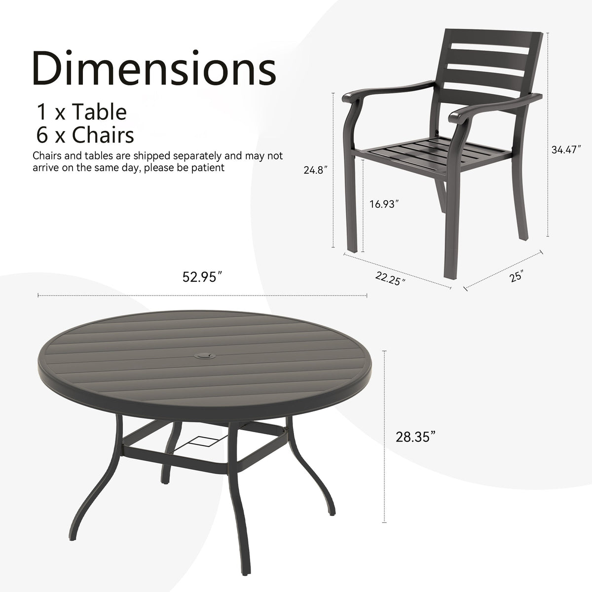 7 Pieces Outdoor Patio Dining Set
