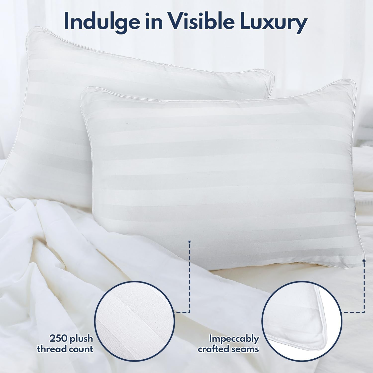 Pillows Queen Size Set of 2 Soft Bed Pillow for Sleeping Fluffy