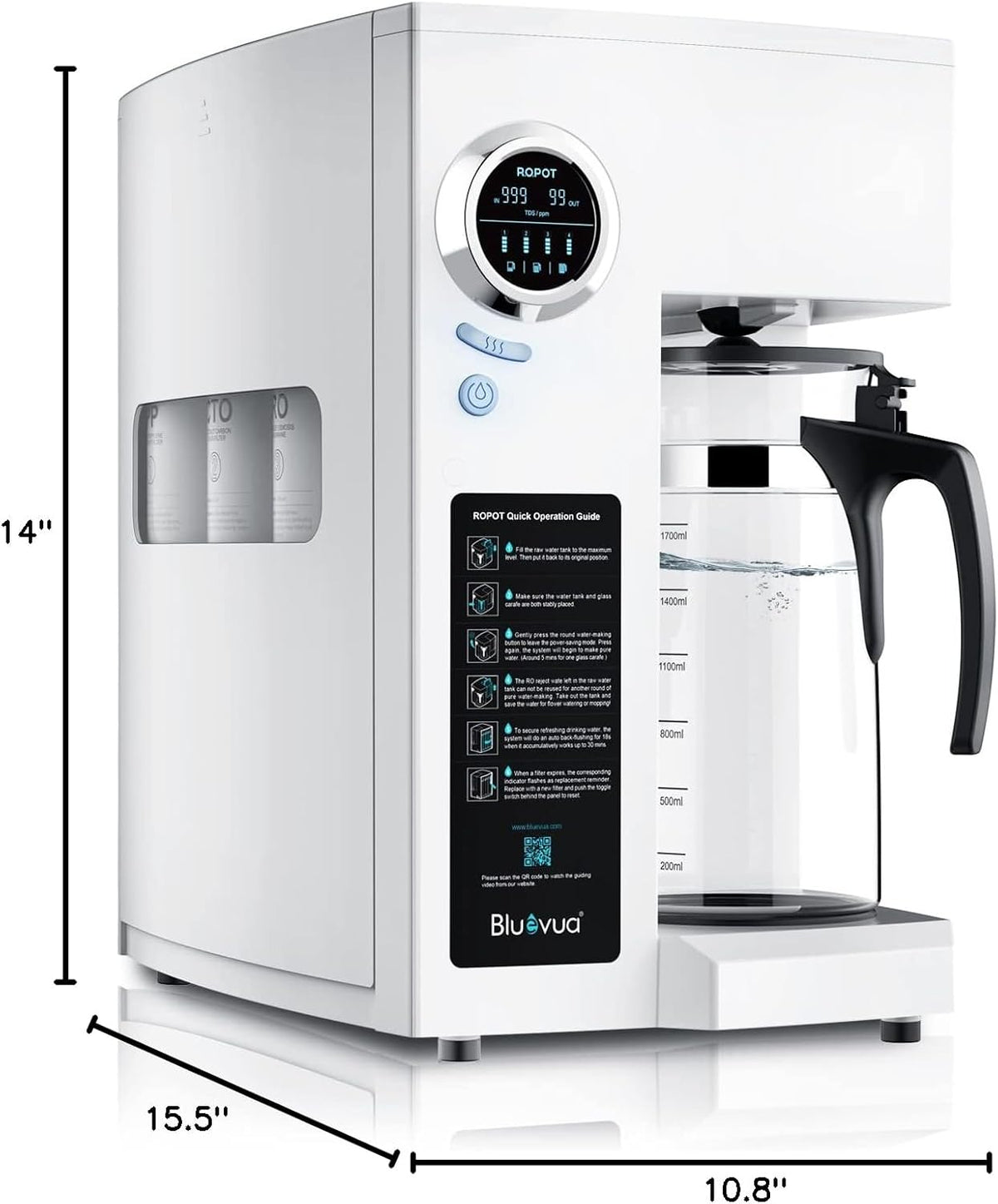 RO100ROPOT Countertop Reverse Osmosis Water Filter System