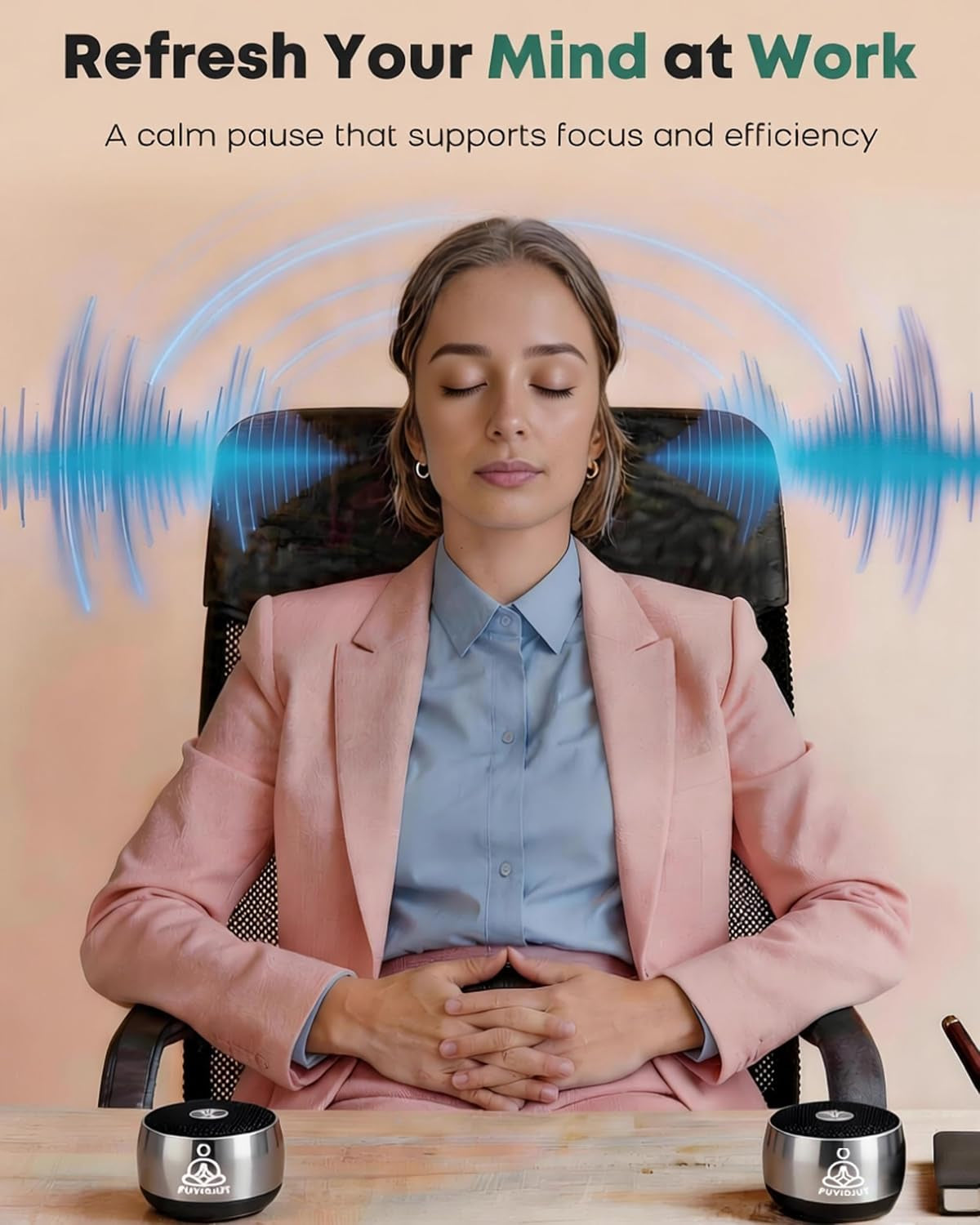 Sound Frequency Instruments, Meditation Tone TWS Machine- Solfeggio Bath Device for Yoga, Mindfulness, Singing Therapy System of Chakra Relaxation and Stress 5 Tones, 3 Timer Modes