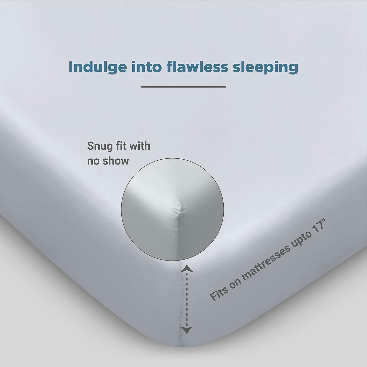 100% Organic Cotton Percale Weave Twin Size Sheet Set, 300 TC, GOTS Certified, Cool & Crisp, Breathable, Fits Mattresses up to 17" Deep, Skin-Friendly, Durable Luxury – White