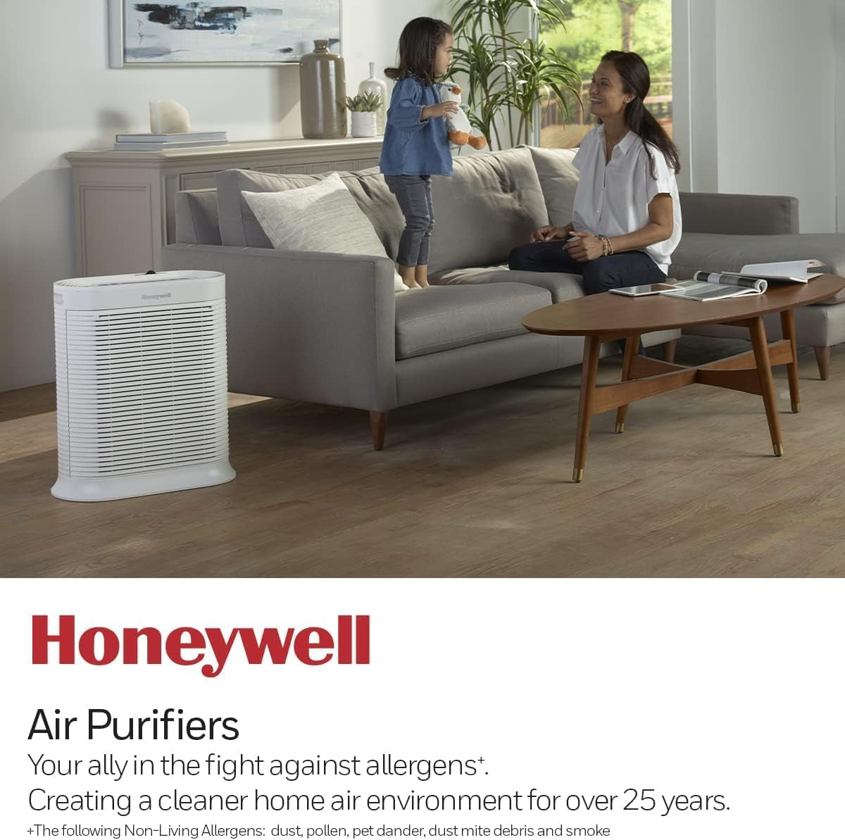 Allergenplus HEPA Air Purifier for Home, 2250 Ft² Rooms in 1 Hour, Reduces Allergens, Dust, Pollen, Smoke, Pet Dander, Odors, White, HPA304