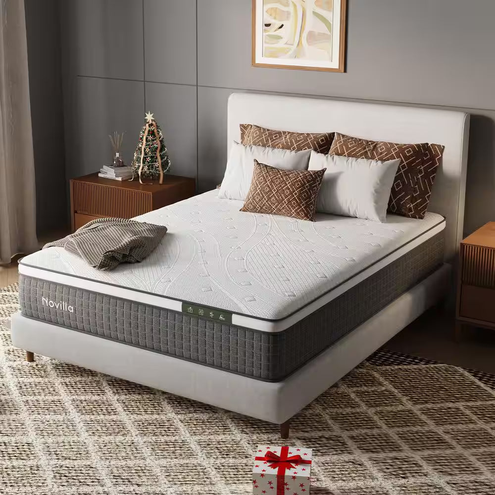 Classic Cool-Sleep Line California King Size Medium Hybrid Memory Foam and Innerspring 14In. Bed-In-A-Box Mattress