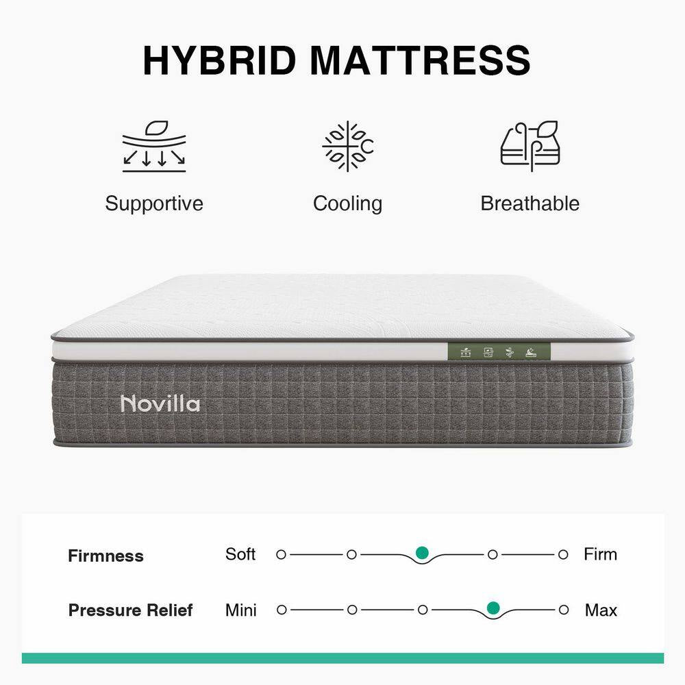 Classic Cool-Sleep Line California King Size Medium Hybrid Memory Foam and Innerspring 14In. Bed-In-A-Box Mattress