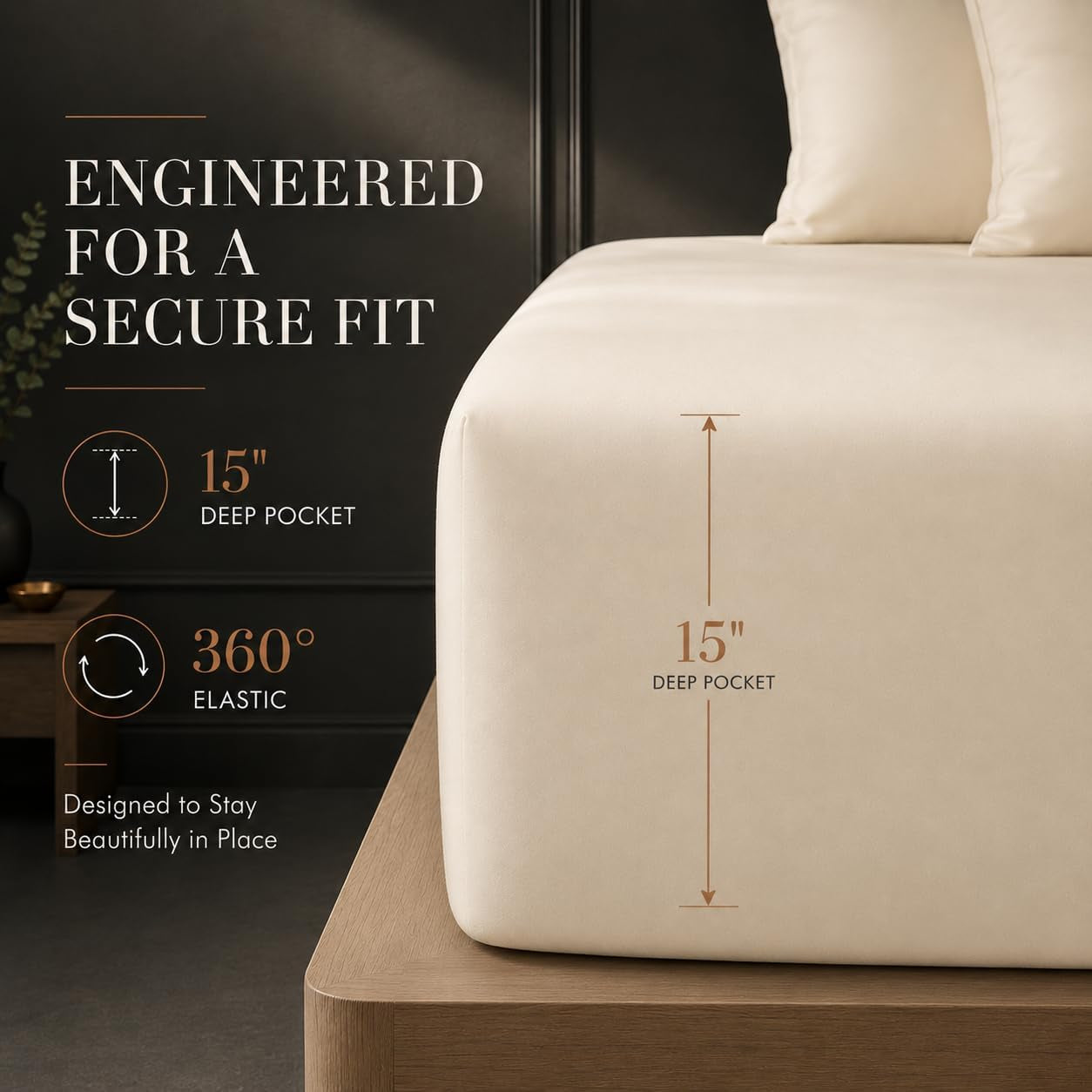 Queen Size Bed Sheets, 1000 Thread Count Sheets Queen Size Bed Set - Ivory