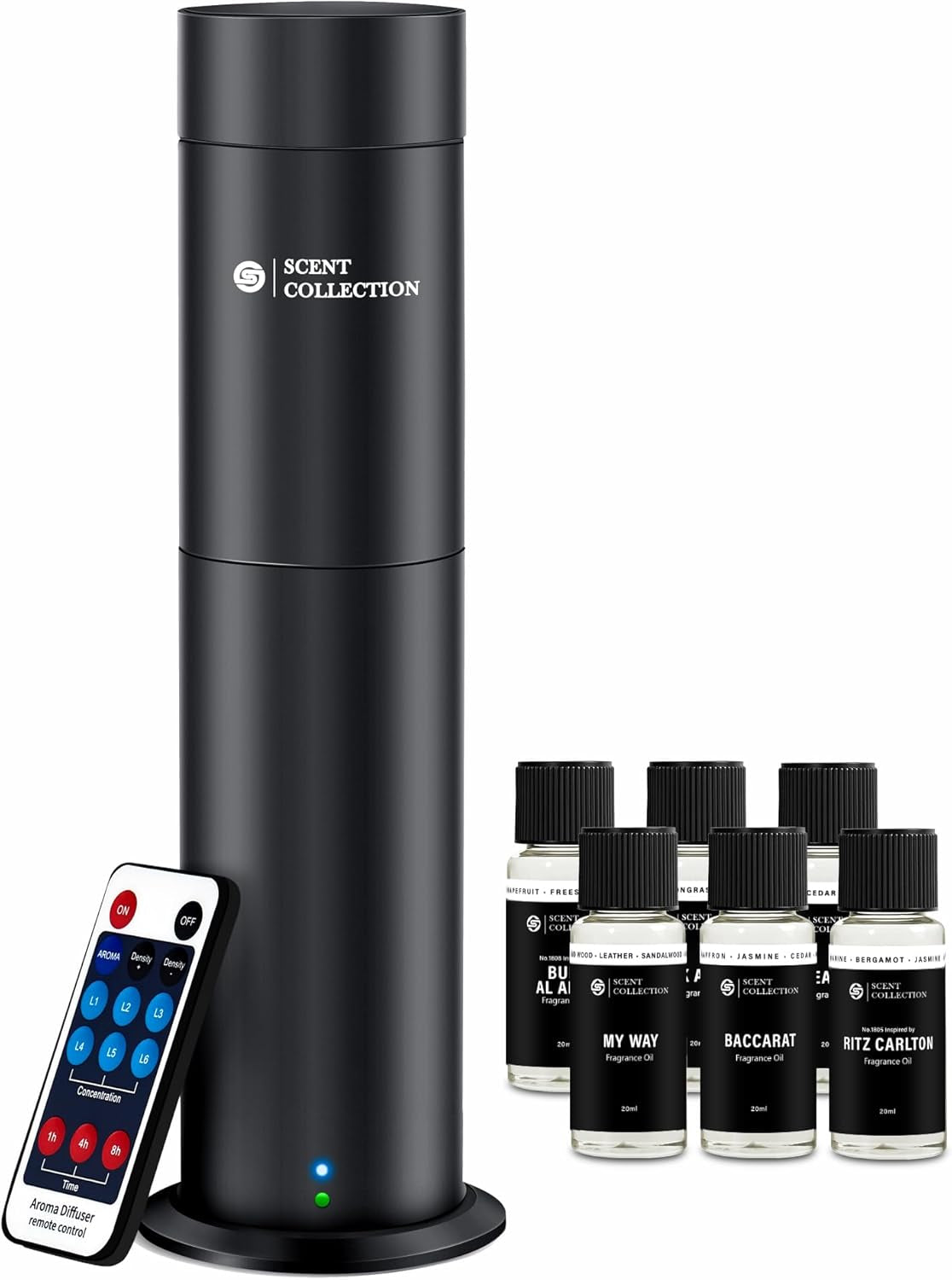Hotel Waterless Scent Diffuser with 6 Fragrance Oils Covers up to 700 Sq Ft