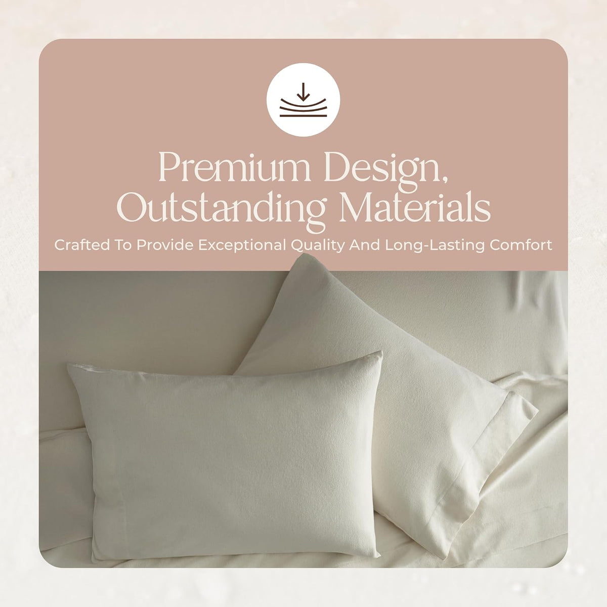 100% Organic Flannel Sheets King Size - GOTS Certified 100% Cotton Flannel Sheets Set with Comfortable Soft Brushed Finish & Deep Pocket - 1 Flat 1 Fitted & 2 Pillowcases (Natural, King)