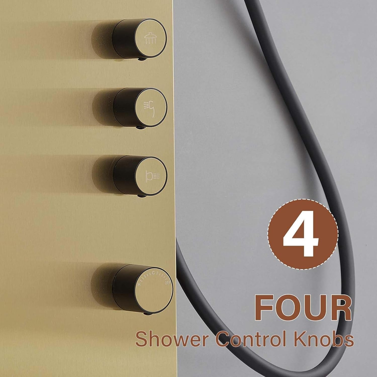 Shower Panel Tower System, Brushed Gold