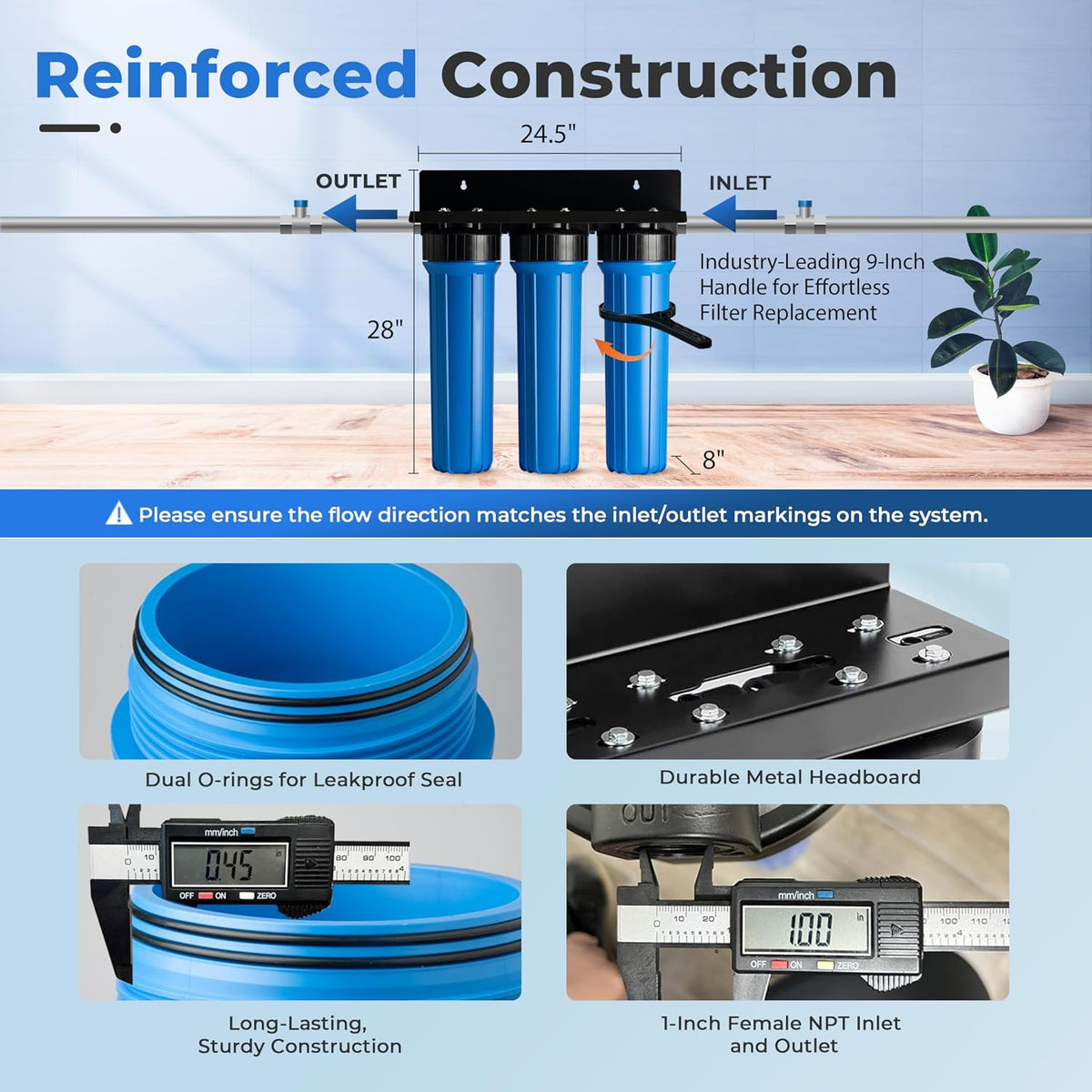 WGB32B-PF PFAS Whole House Water Filter System, 1" Inlet/Outlet