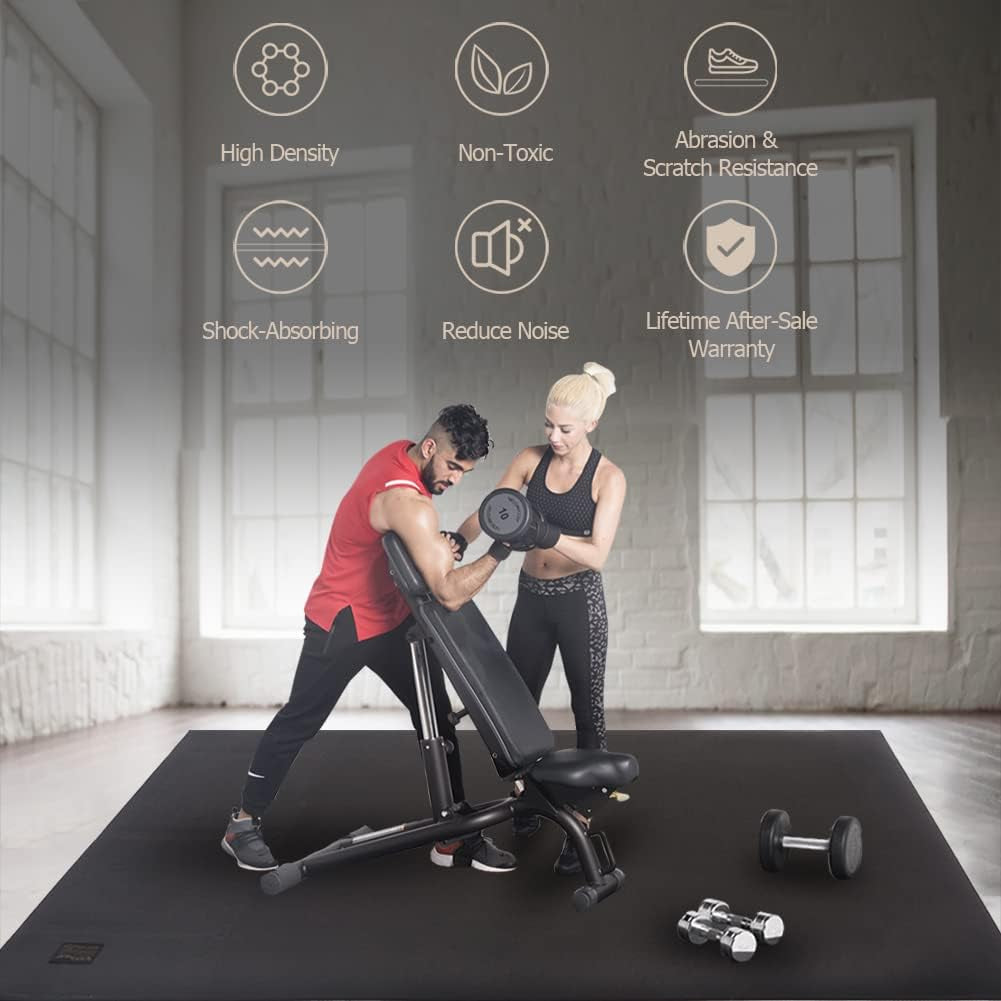 Extra Large Exercise Mat 16'X6'/12'X6'/10'X6'/8'X6'(7Mm)