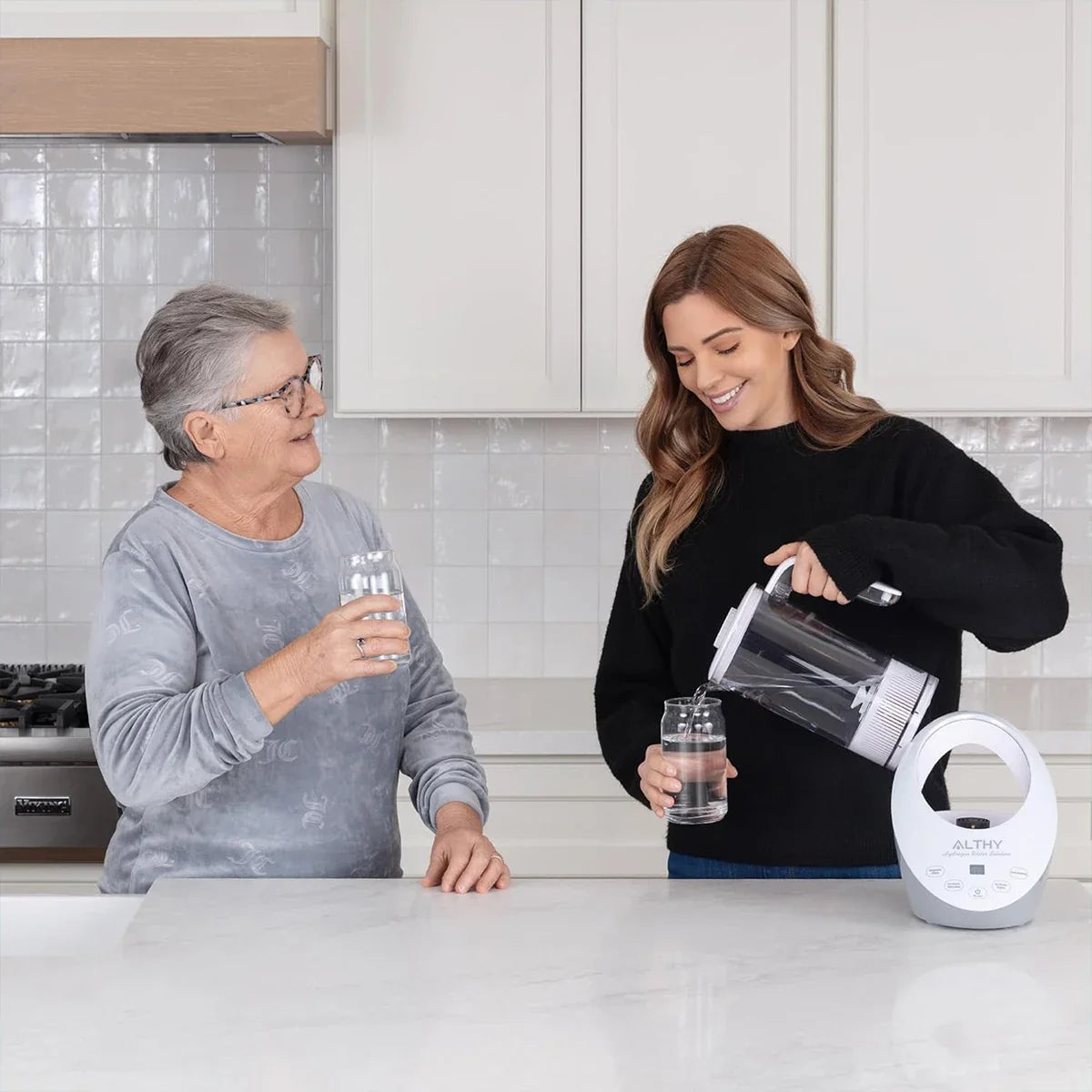ALTHY Hydrogen Water Pitcher Generator Machine Jug Bottle SPE&PEM Technology. Balanced Purified Water PH Calcium Sulfite filter