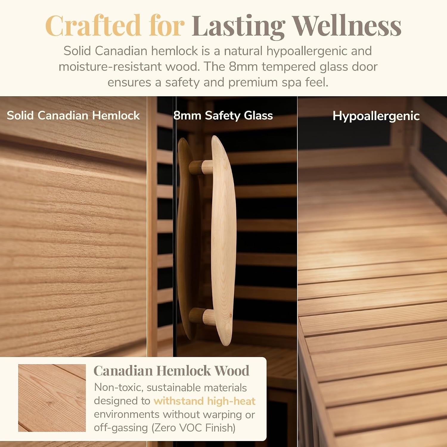 Heat Wave Coronado 2-Person Hemlock Deluxe Infrared Sauna for Home Use